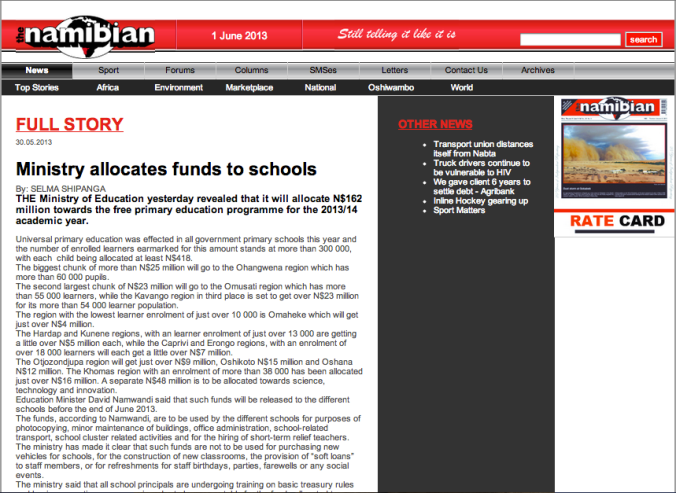 ministry allocates funds for schools